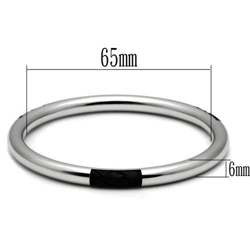 TK404 - High polished (no plating) Stainless Steel Bangle with No Stone-1