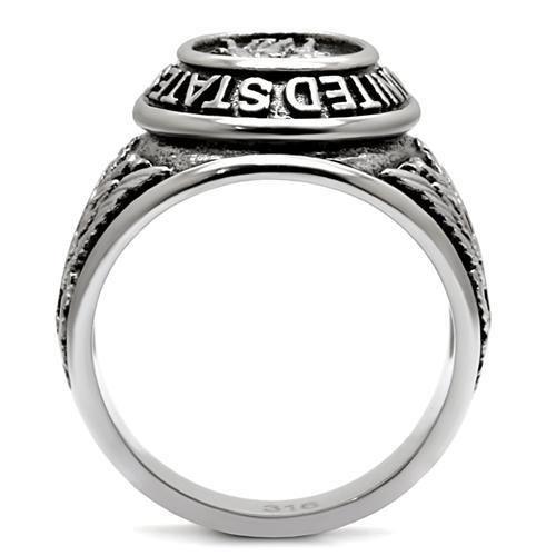 TK414704 - High polished (no plating) Stainless Steel Ring with Epoxy in Jet-4