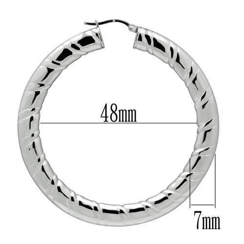 TK415 - High polished (no plating) Stainless Steel Earrings with No Stone-2