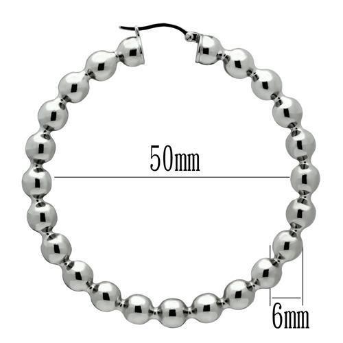 TK421 - High polished (no plating) Stainless Steel Earrings with No Stone-2