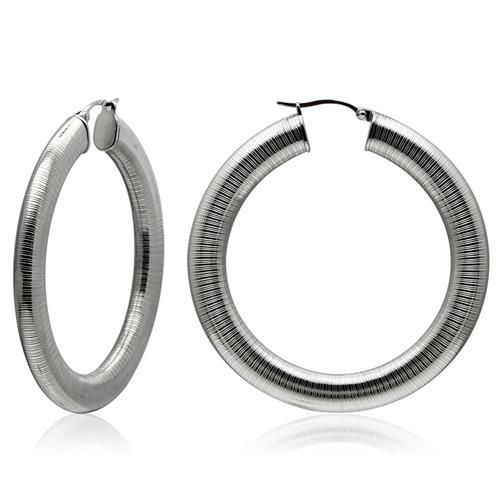 TK422 - High polished (no plating) Stainless Steel Earrings with No Stone-0