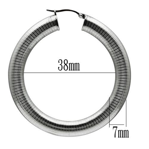 TK422 - High polished (no plating) Stainless Steel Earrings with No Stone-2