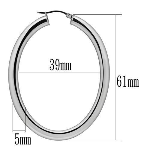 TK423 - High polished (no plating) Stainless Steel Earrings with No Stone-2