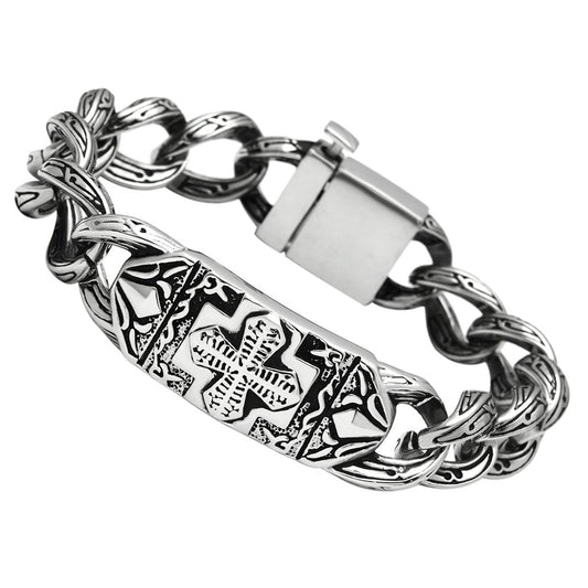 TK437 - High polished (no plating) Stainless Steel Bracelet with No Stone-0