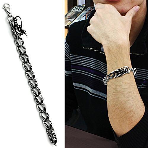 TK441 - High polished (no plating) Stainless Steel Bracelet with No Stone-1