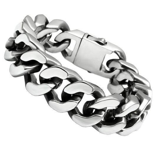 TK445 - High polished (no plating) Stainless Steel Bracelet with No Stone-0