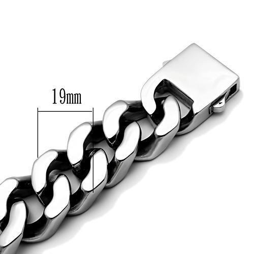 TK445 - High polished (no plating) Stainless Steel Bracelet with No Stone-2