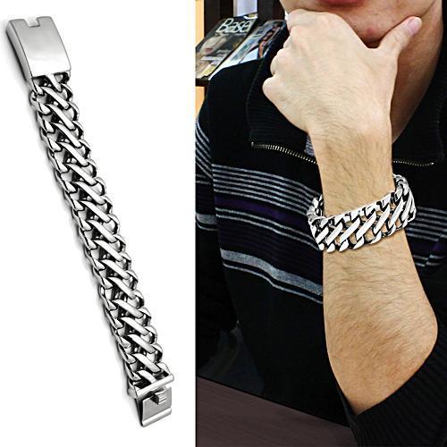 TK447 - High polished (no plating) Stainless Steel Bracelet with No Stone-1