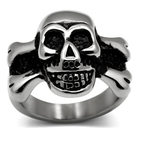 TK474 - High polished (no plating) Stainless Steel Ring with No Stone-0