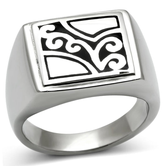 TK482 - High polished (no plating) Stainless Steel Ring with No Stone-0
