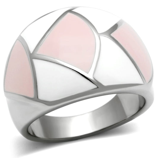 TK508 - High polished (no plating) Stainless Steel Ring with Epoxy in Multi Color-0