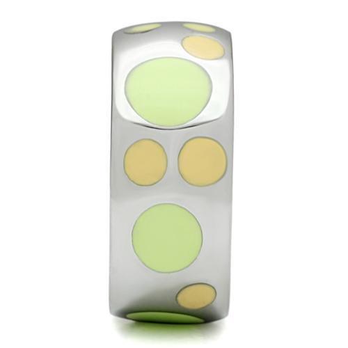 TK513 - High polished (no plating) Stainless Steel Ring with Epoxy in Multi Color-3
