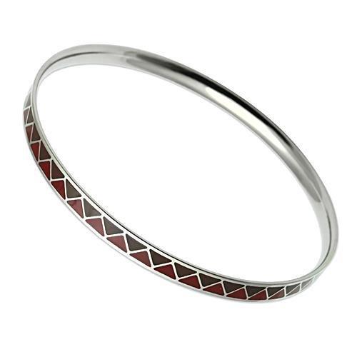 TK529 - High polished (no plating) Stainless Steel Bangle with Epoxy in Siam-0