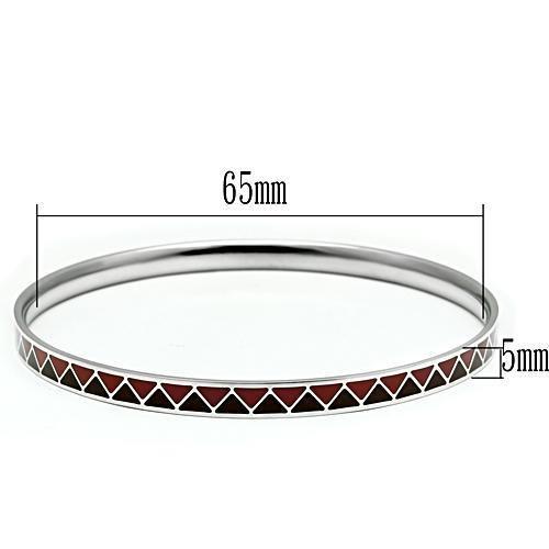 TK529 - High polished (no plating) Stainless Steel Bangle with Epoxy in Siam-1