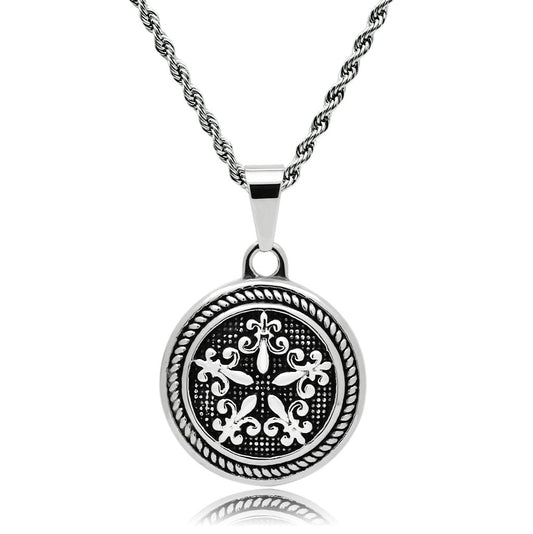 TK551 - High polished (no plating) Stainless Steel Chain Pendant with No Stone-0