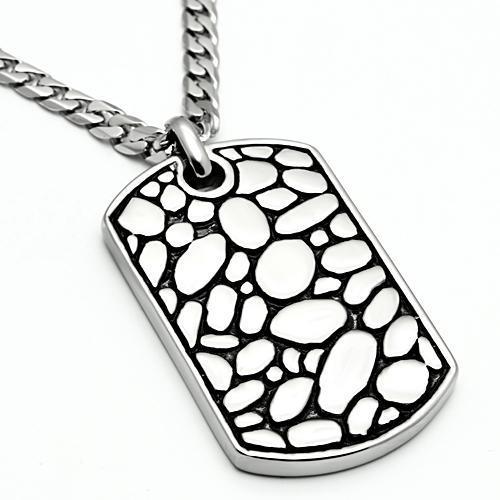 TK556 - High polished (no plating) Stainless Steel Necklace with No Stone-2