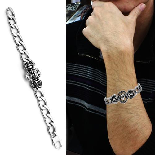 TK567 - High polished (no plating) Stainless Steel Bracelet with No Stone-1