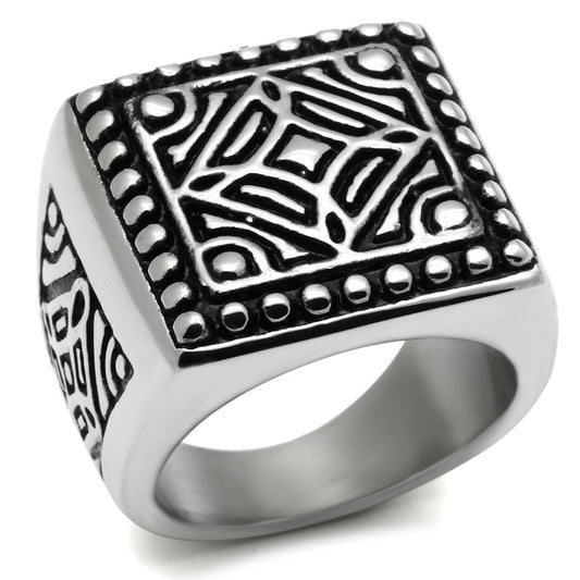 TK585 - High polished (no plating) Stainless Steel Ring with No Stone-0