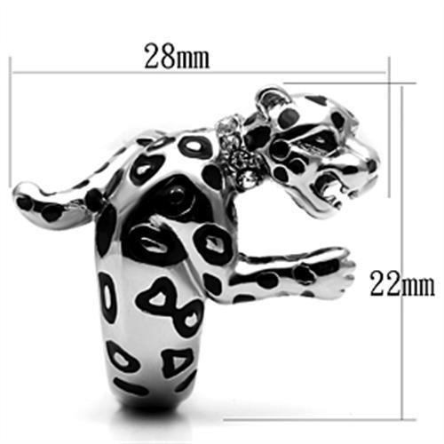 TK609 - High polished (no plating) Stainless Steel Ring with Top Grade Crystal in Clear-1