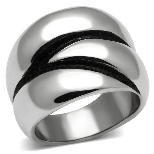 TK633 - High polished (no plating) Stainless Steel Ring with No Stone-0