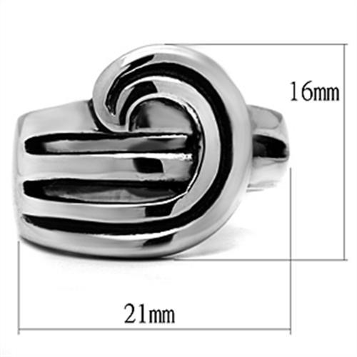 TK635 - High polished (no plating) Stainless Steel Ring with No Stone-1