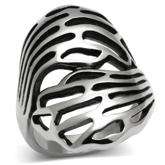 TK636 - High polished (no plating) Stainless Steel Ring with No Stone-0