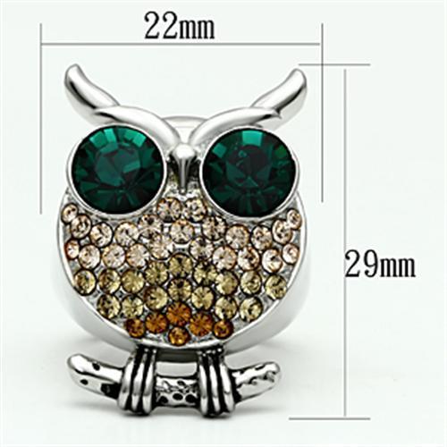 TK656 - High polished (no plating) Stainless Steel Ring with Top Grade Crystal in Emerald-1