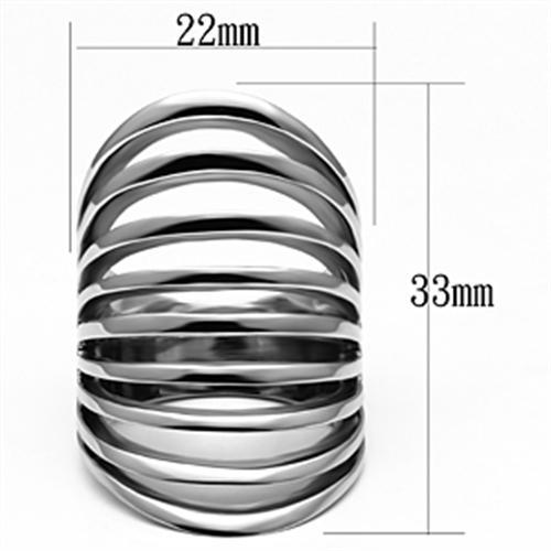 TK665 - High polished (no plating) Stainless Steel Ring with No Stone-1