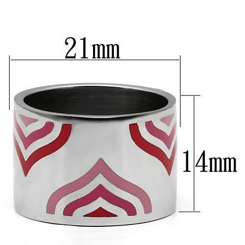 TK678 - High polished (no plating) Stainless Steel Ring with Epoxy in Multi Color-1