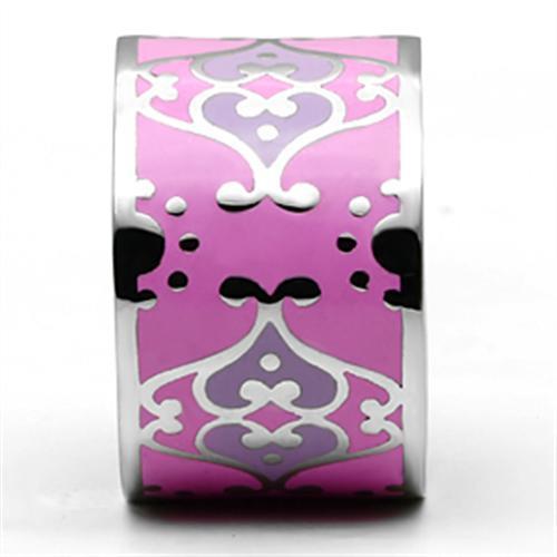 TK685 - High polished (no plating) Stainless Steel Ring with Epoxy in Multi Color-2