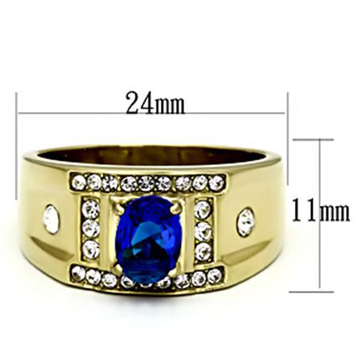 TK715 - IP Gold(Ion Plating) Stainless Steel Ring with Synthetic Synthetic Glass in Montana-1