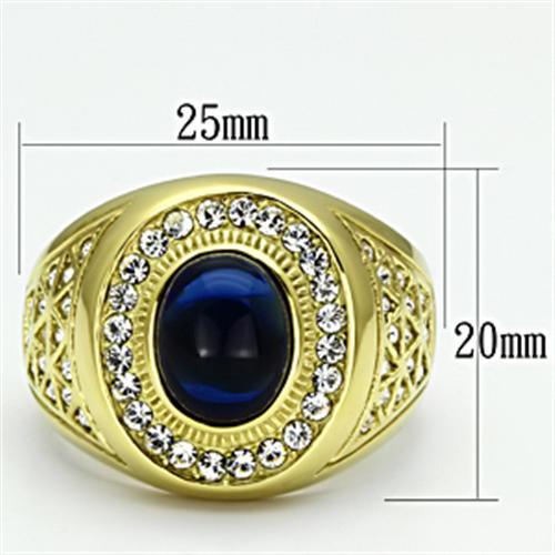 TK720 - IP Gold(Ion Plating) Stainless Steel Ring with Synthetic Synthetic Glass in Montana-1