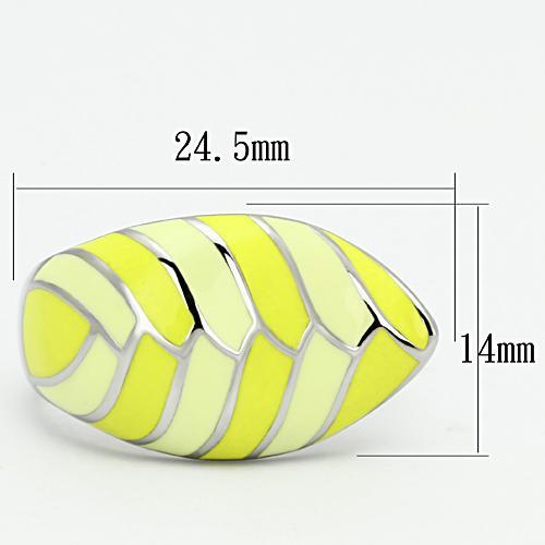 TK801 - High polished (no plating) Stainless Steel Ring with Epoxy in Multi Color-1