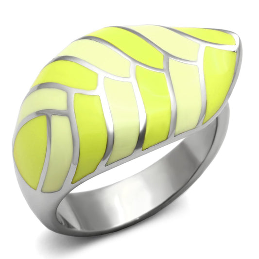 TK801 - High polished (no plating) Stainless Steel Ring with Epoxy in Multi Color-0
