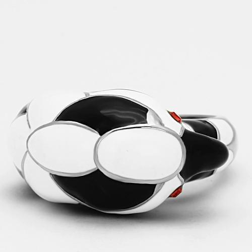 TK806 - High polished (no plating) Stainless Steel Ring with Top Grade Crystal in Orange-1