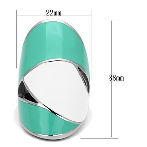 TK808 - High polished (no plating) Stainless Steel Ring with Epoxy in Multi Color-1