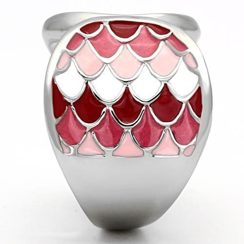 TK815 - High polished (no plating) Stainless Steel Ring with Epoxy in Multi Color-3