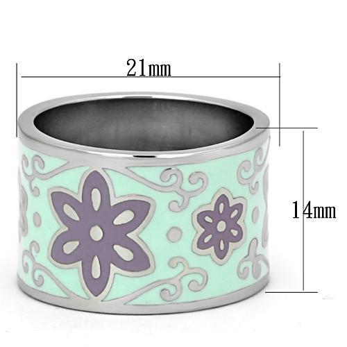 TK824 - High polished (no plating) Stainless Steel Ring with Epoxy in Multi Color-1