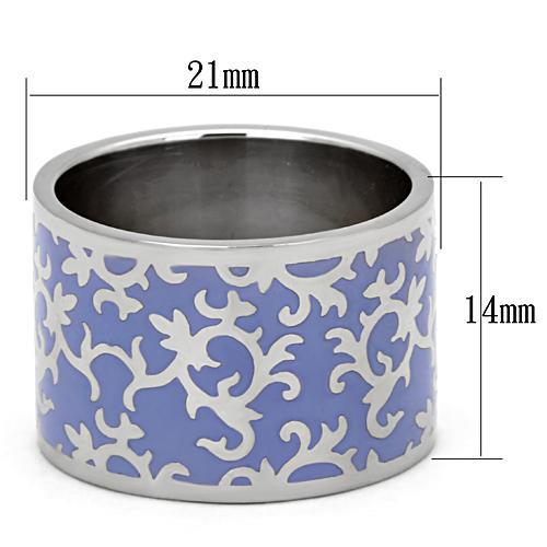 TK825 - High polished (no plating) Stainless Steel Ring with Epoxy in Amethyst-1