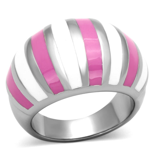 TK828 - High polished (no plating) Stainless Steel Ring with Epoxy in Multi Color-0