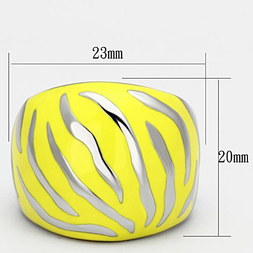 TK833 - High polished (no plating) Stainless Steel Ring with Epoxy in Topaz-1