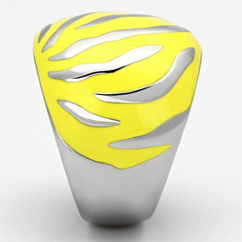 TK833 - High polished (no plating) Stainless Steel Ring with Epoxy in Topaz-3