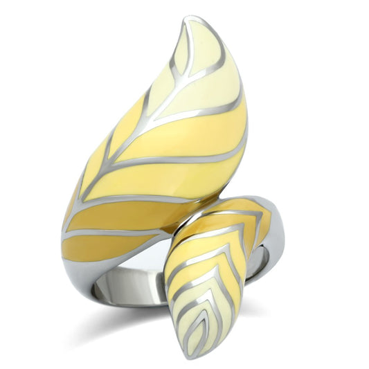 TK837 - High polished (no plating) Stainless Steel Ring with Epoxy in Multi Color-0