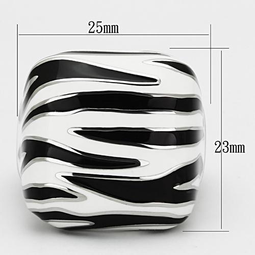 TK848 - High polished (no plating) Stainless Steel Ring with Epoxy in Multi Color-1