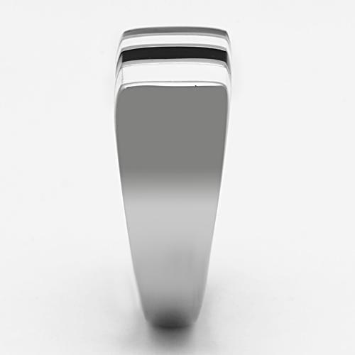 TK849 - High polished (no plating) Stainless Steel Ring with Epoxy in Multi Color-3