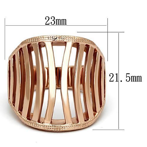 TK859 - IP Rose Gold(Ion Plating) Stainless Steel Ring with No Stone-1