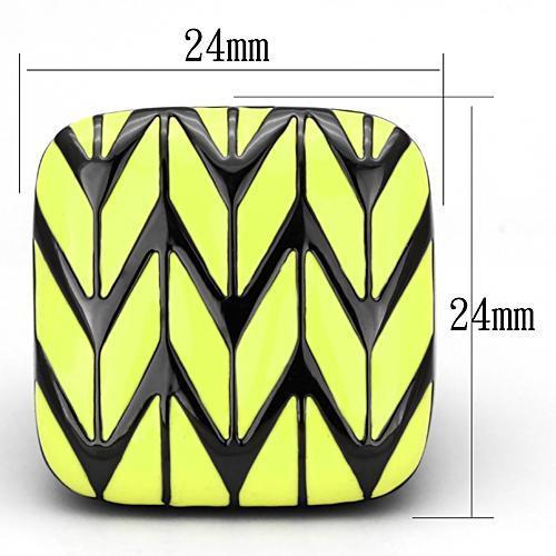 TK872 - IP Black(Ion Plating) Stainless Steel Ring with Epoxy in Topaz-1