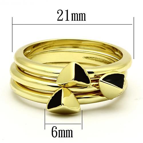 TK876 - IP Gold(Ion Plating) Stainless Steel Ring with Epoxy in Jet-1