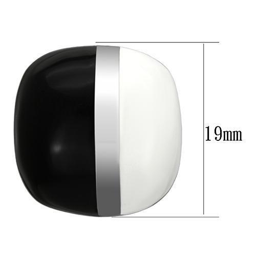 TK898 - High polished (no plating) Stainless Steel Earrings with Epoxy in Multi Color-1