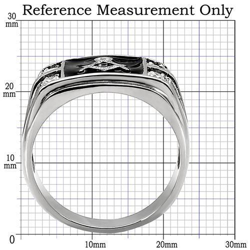 TK8X031 - High polished (no plating) Stainless Steel Ring with AAA Grade CZ in Clear-1